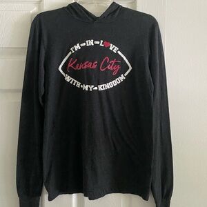 Gildan Black Long Sleeve Kansas City Tee w Hood